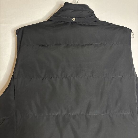 Talbots Women's Puffer Vest Duck Down Fill Large Black Pockets Full Zip No Hood - Picture 8 of 15